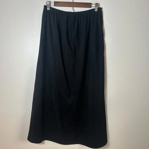 Vintage White Stag Black Maxi Skirt Elastic Waist‎ Stretch Women's Size Medium