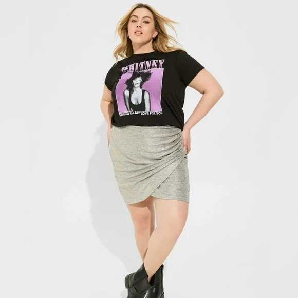 TORRID Mini Foil Knit Tulip Skirt 2x