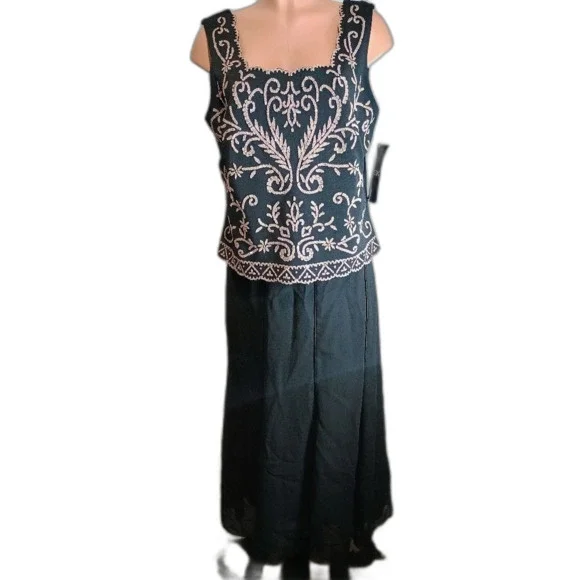 MSK Elegant Black Beaded Top And Skirt Formal