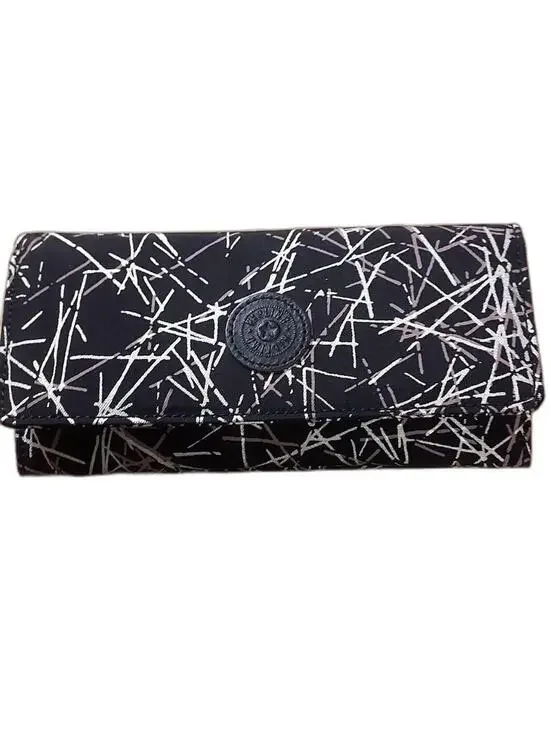 KIipling Live Light Trifold navy blue wallet foldover