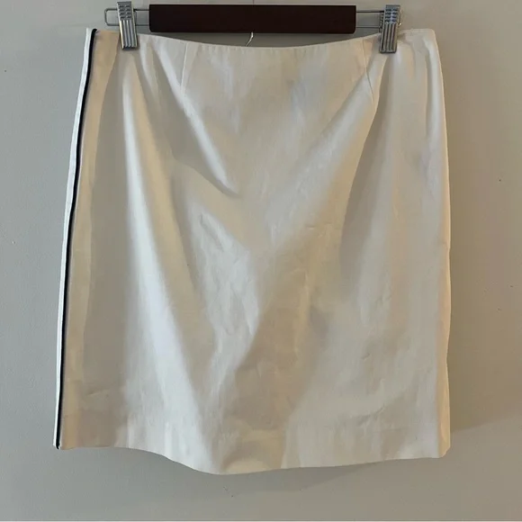 Women’s Lauren Ralph Lauren White with Navy Stripe Pencil Skirt Size 10
