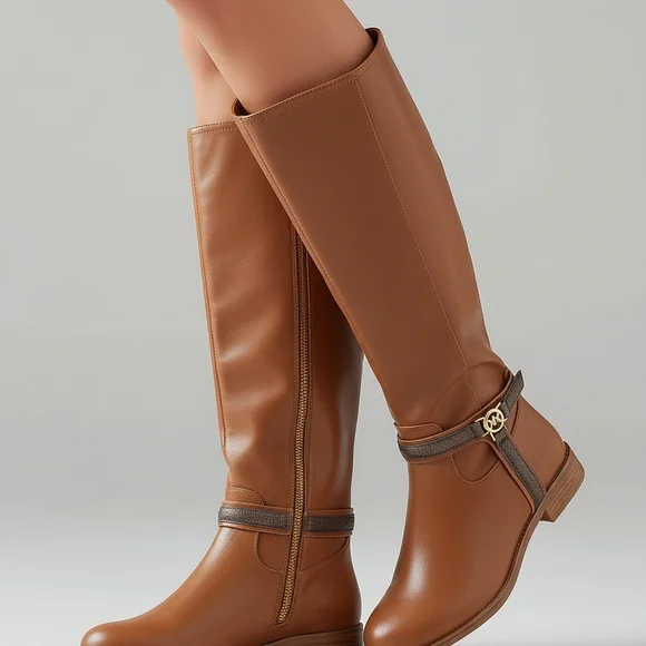 Michael Kors Brown Leather Over the Knee Boots