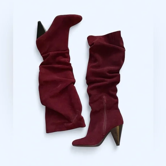 INC International Concepts Women's Maroon Suede Dress Boots size 6‎