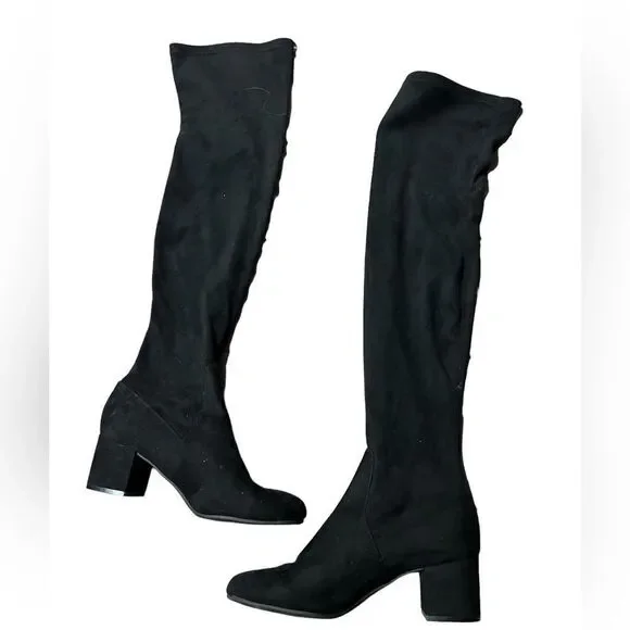 Over the knee vegan suede boots