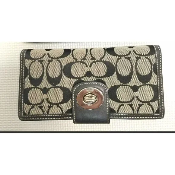Coach Logo Bifold Wallet with Checkbook.