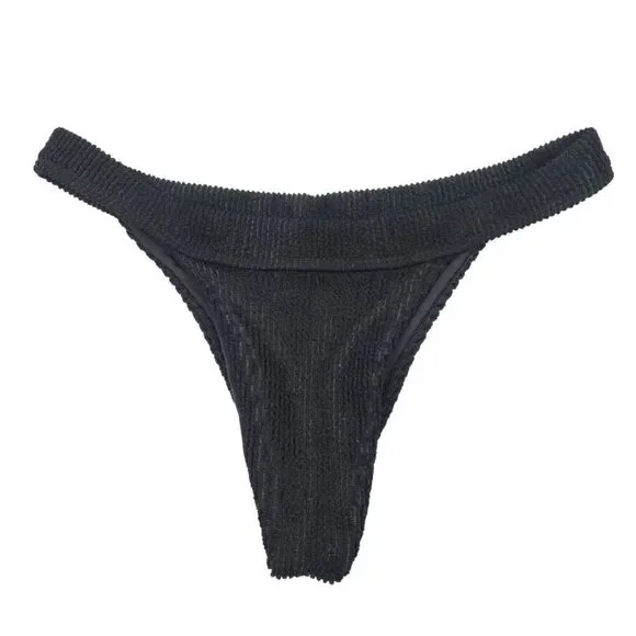 NEW Frankies Bikinis Ribbed Knit Bikini Bottom 90s Y2k Minimal Clean Girl Resort