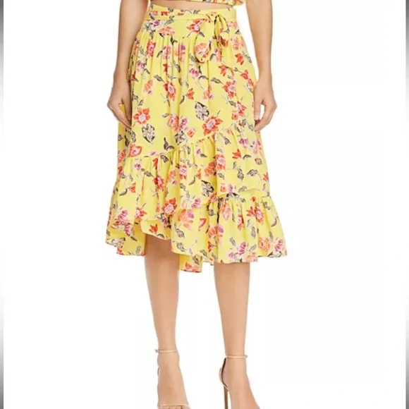 JOIE Denisha Floral Silk Skirt
