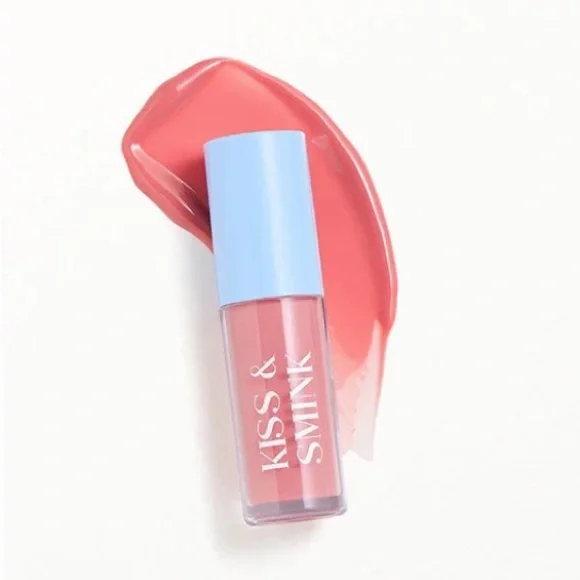 Kiss & Smink Lip Aura Tinted Lip Oil Peony Cool Pink Hydrating NIB