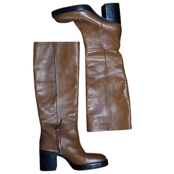 Zara Tan Over the Knee Boots