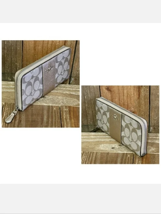 Coach Signature Metallic Logo Wallet