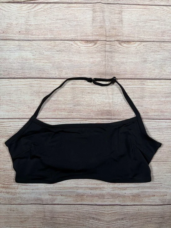 NWT Frankie's Bikinis by PINK Black Sporty Bandeau Halter Swim Top