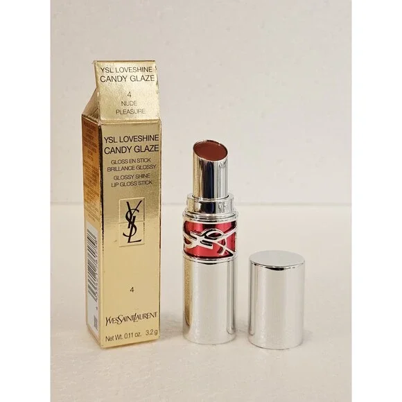 Yves Saint Laurent YSL Loveshine Candy Glaze Lip Gloss Stick 4 Nude Pleasure