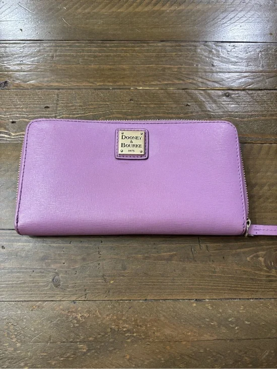 Dooney & Bourke Lucca Lavender Zip-Around Leather Wallet