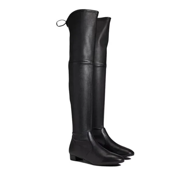 NIB Stuart Weitzman Genna 25 City Boot Over the Knee Leather Black