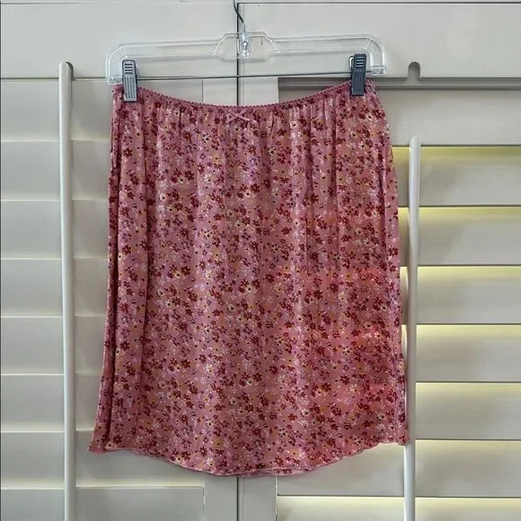 love, Fire Pink Floral Mini Skirt