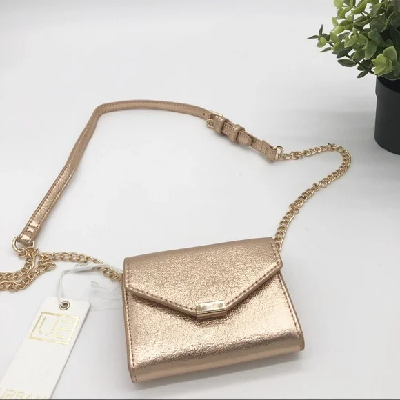 URBAN EXPRESSIONS NWT Gift Vegan Leather Rose Gold Mini Accordion Wallet Bag