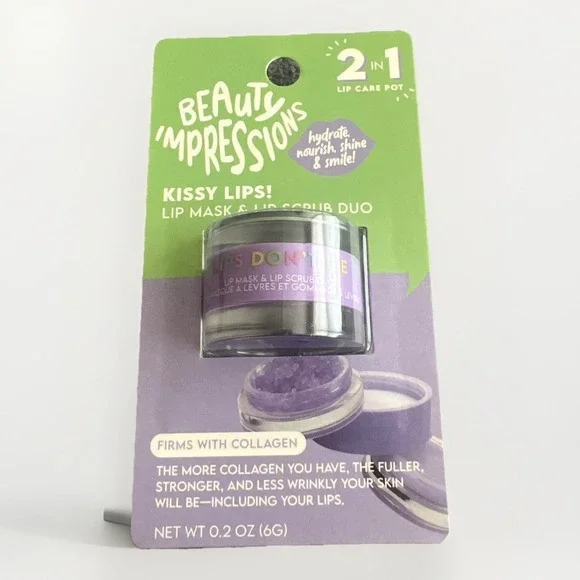 Beauty Impressions Kissy Lips Mask & Scrub Duo Viral TikTok Firm Collagen New