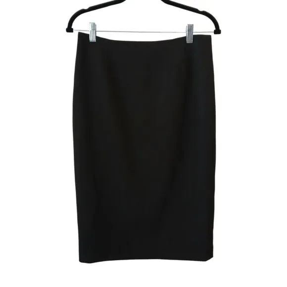 Alberto Makali Skirt Black Size 4 Knee Length Straight Pencil Back Slit Office