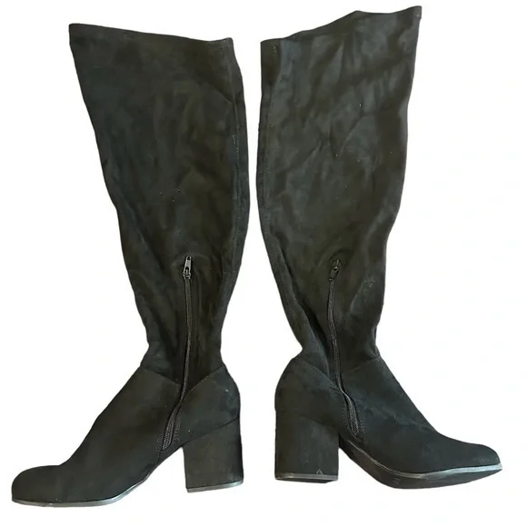 Christian Siriano Faux Suede Over the Knee Boots - Womens Size 7.5W - Black