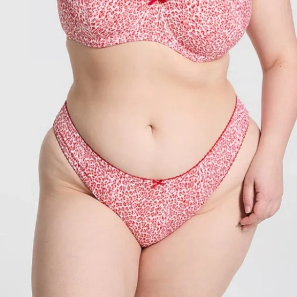 New! Frankie's Bikinis x Pink golden hour Leopard Bikini Bottom 1535