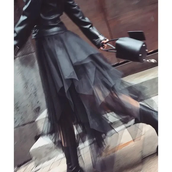 ❤️ NEW! Black Tulle Layered Boho x Goth Ballet Skirt
