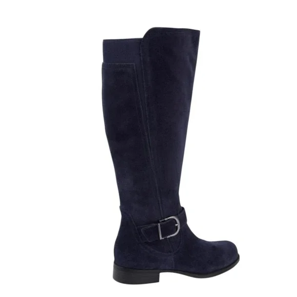Naturalizer Jayden Women's Wide Calf Suede Riding Boots‎ French Navy Size 5 M