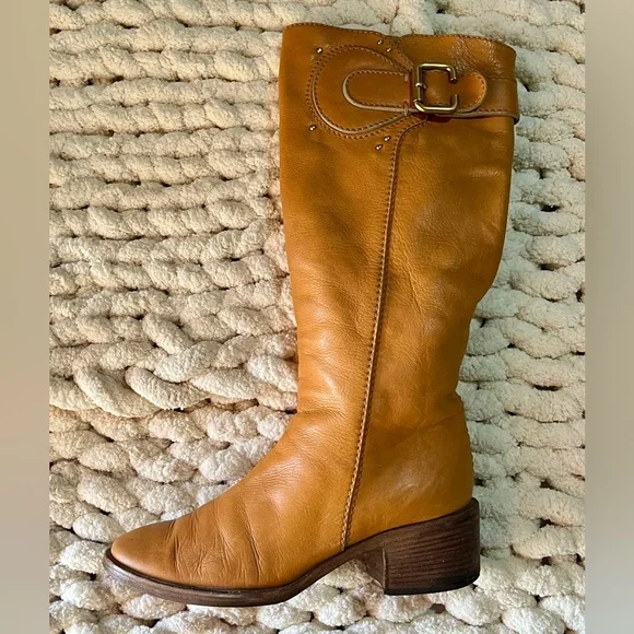 Chloé Paddington Pebbled Leather Tall Riding Boots