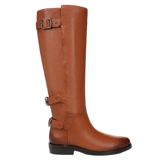 Franco Sarto Padova Brown Leather Knee High Zip Up Riding Boots - Sz 9.5M, NIB