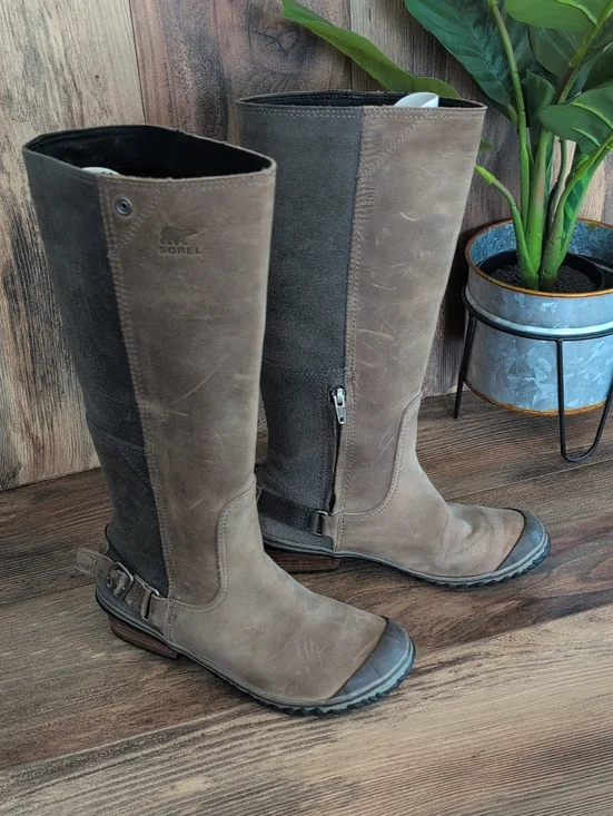 Sorel Slimboot Knee High Waterproof Leather Suede Riding Boots 7.5 521A