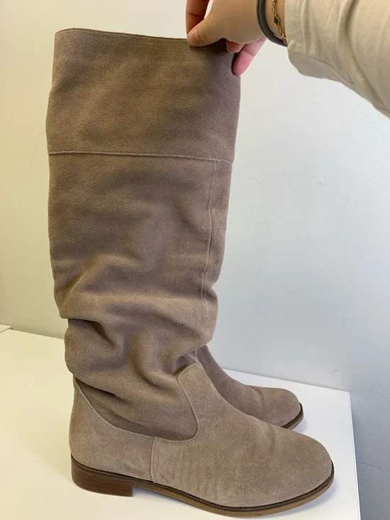 Steve Madden Taupe Suede Over the Knee Boots