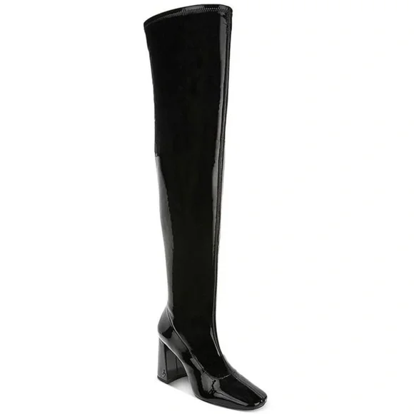 Sam Edelmanan Cosette Black Patent Over The Knee Boots Size 5.5