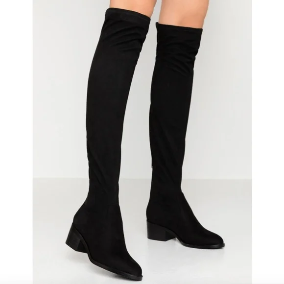 Steve Madden Faux Suede Georgette Over the Knee Black Boot Women's Shoe Size 5