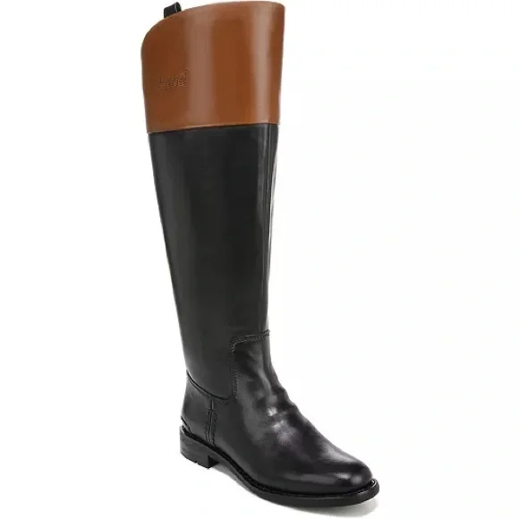 Franco Sarto Women's Black and Brown Riding Boots Sz 6