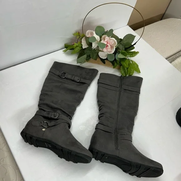 Gray Women's Knee-High Boots