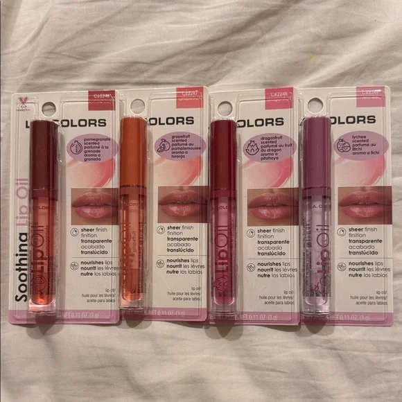 L.A. Colors Soothing Lip Oil Collection - Red, Orange, Pink, Purple