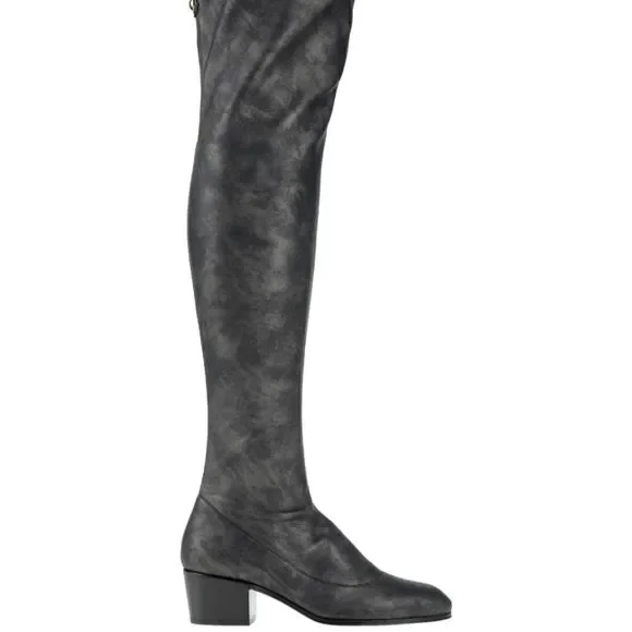 Giuseppe ZANOTTI Nicky 40 Over the Knee Marble Grey Black TALL BOOTS New in box