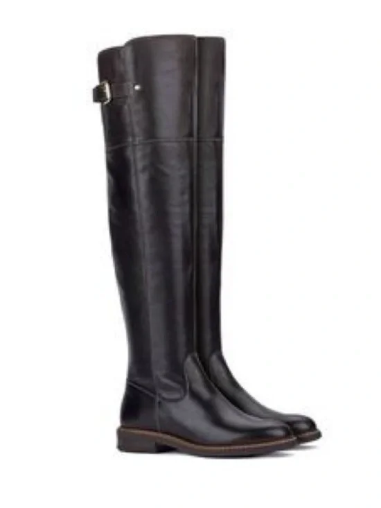 PIKOLINOS Aldaya Musketeer Tall Black Leather Knee-High Boots. Size 39