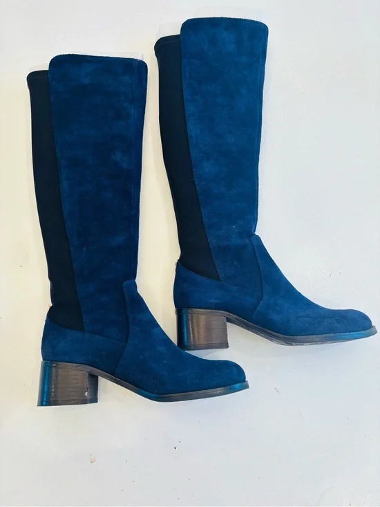 Vince Camuto Tall Leather Suede Over-the-Knee Boots in Deep Teal Blue size 7