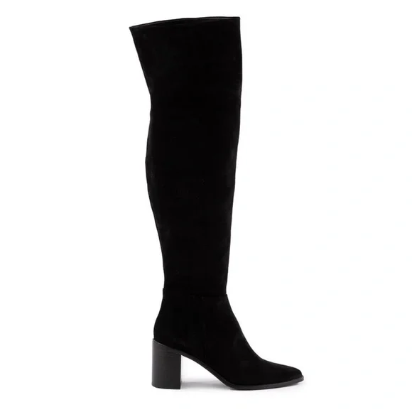 New Seychelles Gifted Tall Boot Over The Knee Black Suede Sz 6