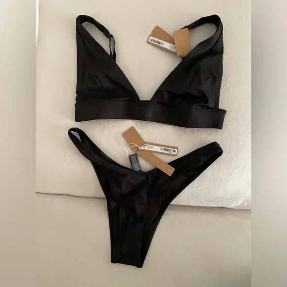 NWT Skims Bikini 2pc Set Swimwear Onyx Black Size S