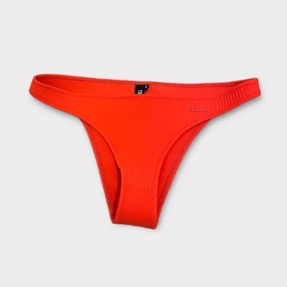 Triangle Orange Bikini Bottom Cheeky Mid Waist