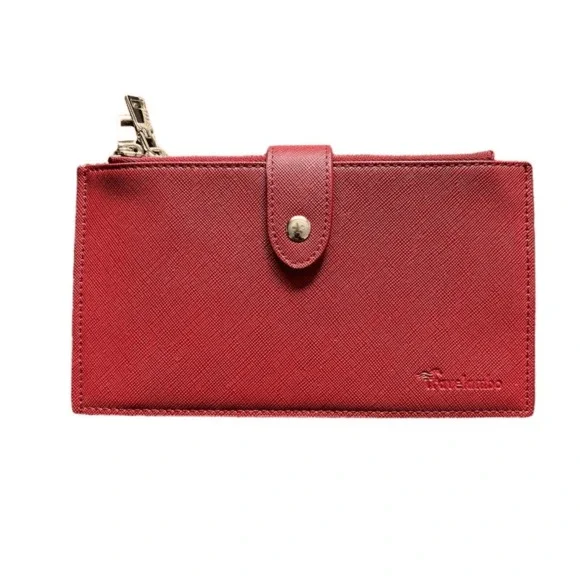 Travelambo Red Walllet RFID Blocking Bifold Multi Card Case Wallet