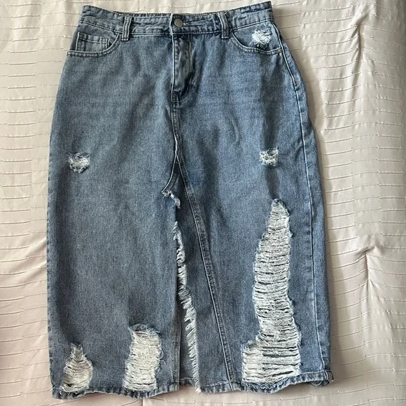 Denim long Skirt