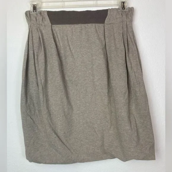 Gunex Italy brown bubble skirt w/ribbon waistband w/ elastic sides lined