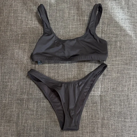 SKIMS Black Bikini Set Size L Minimalist Swimwear