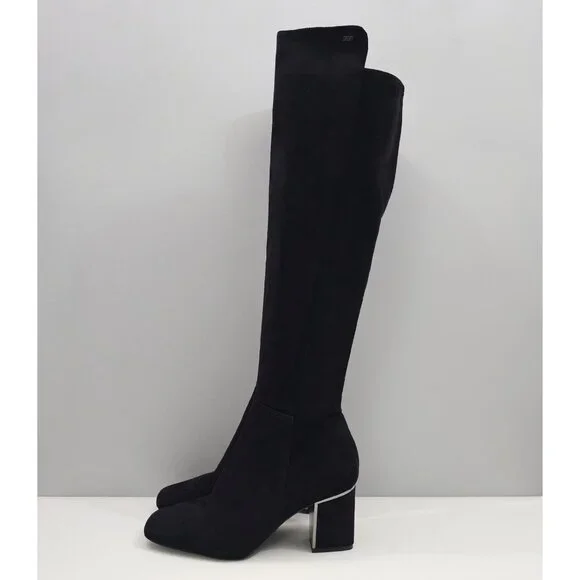 DKNY Cilli Over The Knee Boot Womens 10 Black Block Heel Sleek Dressy Winter NEW