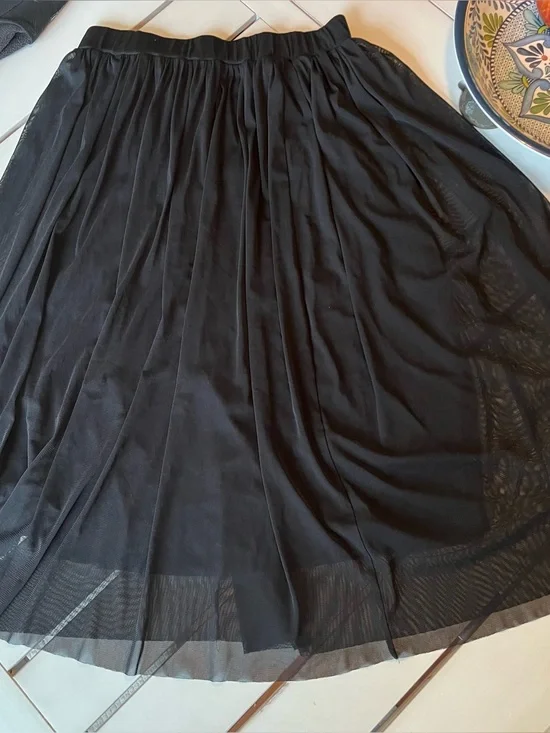 Comfy USA Elastic Waist Sz Small Skirt Sheer Overlay Whimsygoth