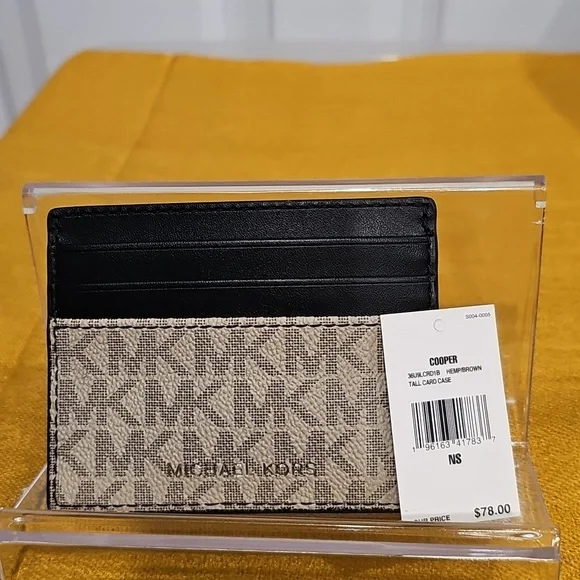 Michael Kors Cooper Tall Card Case Hemp/Brown NWT