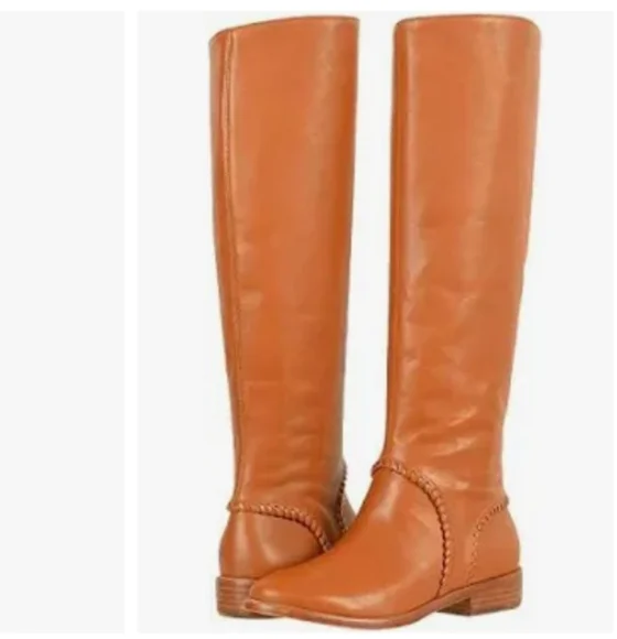 New!UGG Gracen Whipstitch Brown Leather Knee High Tall Riding Boot Women Y2K
