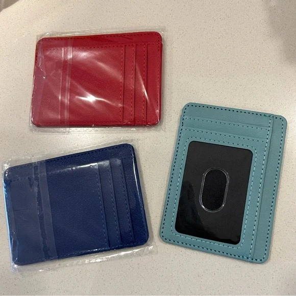 Set of 3 - Vegan Leather Card Wallets